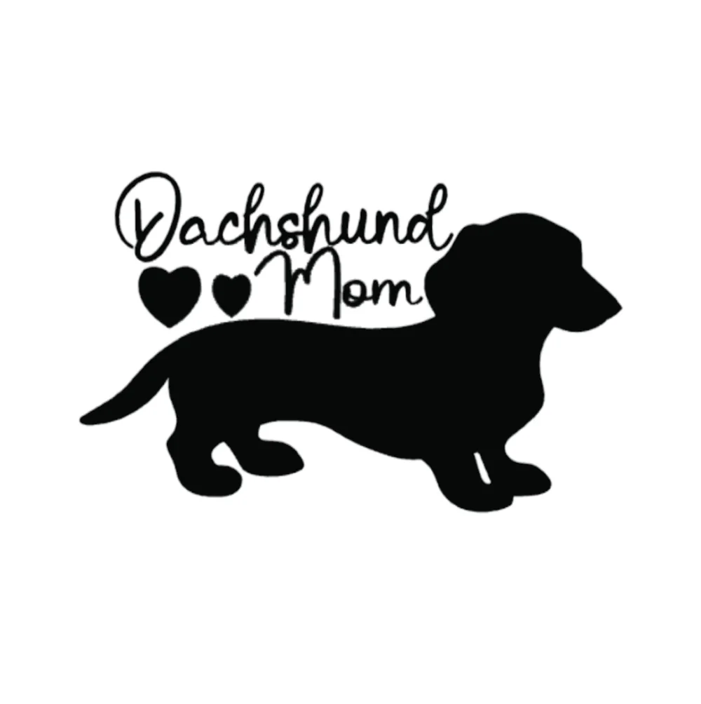 Love Heart Dachshund Mom Dog Vinyl Graphic Auto Wall Laptop Decal Animal Sticker